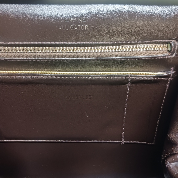 Vintage genuine alligator leather lined handbag - Picture 8 of 16